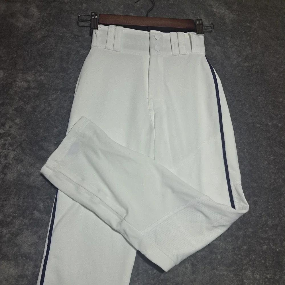 Alleson Athletic Youth XS Baseball Pants White Navy Stripe Sport Uniform